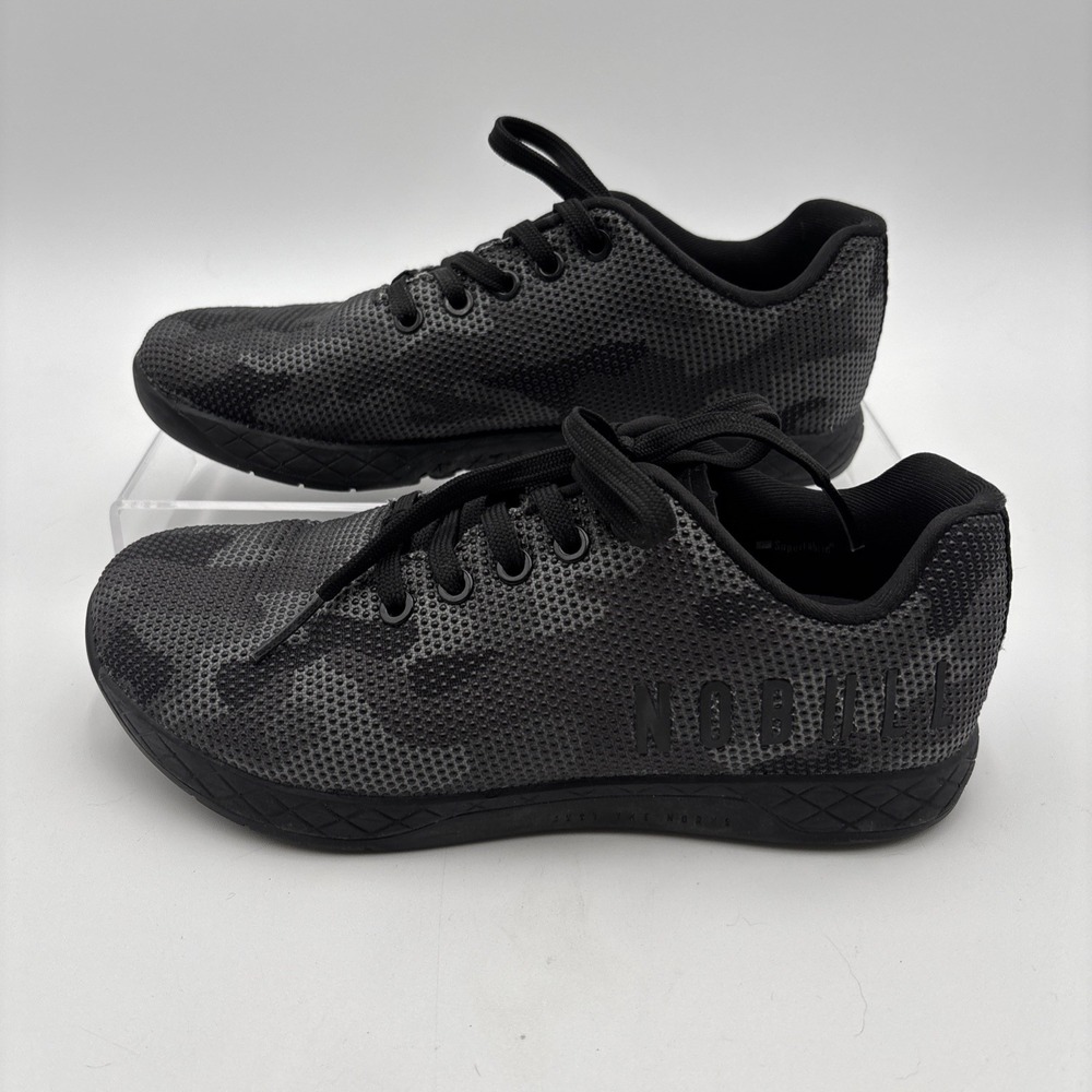 Nobull Impact Camo Shoes Black Gray Trainer Crossfit Mens 6.5 Women's 8 *EUC*